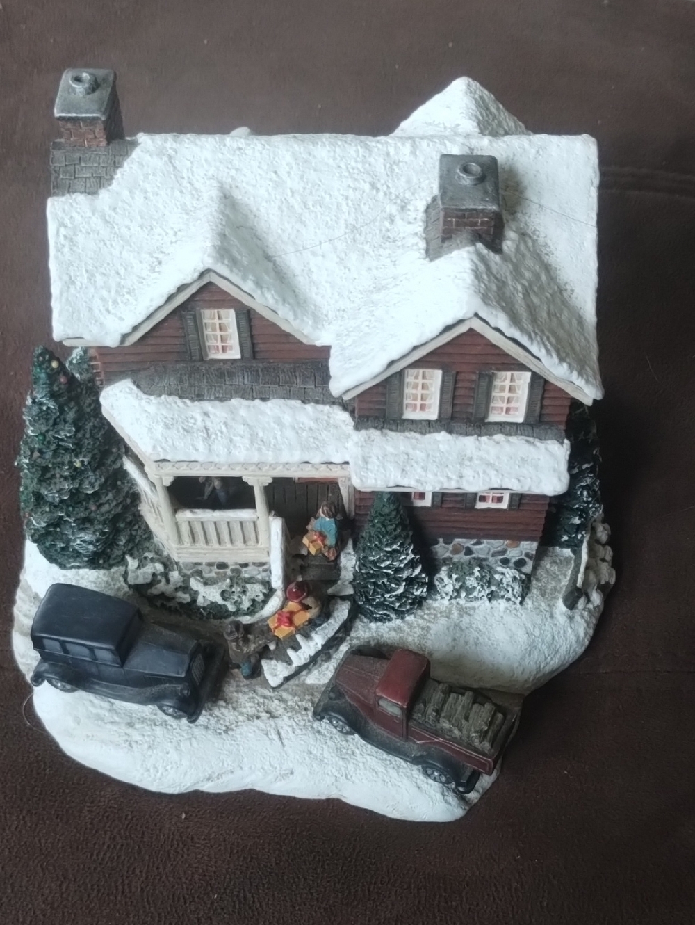 Snowy Holiday Village House Figurine